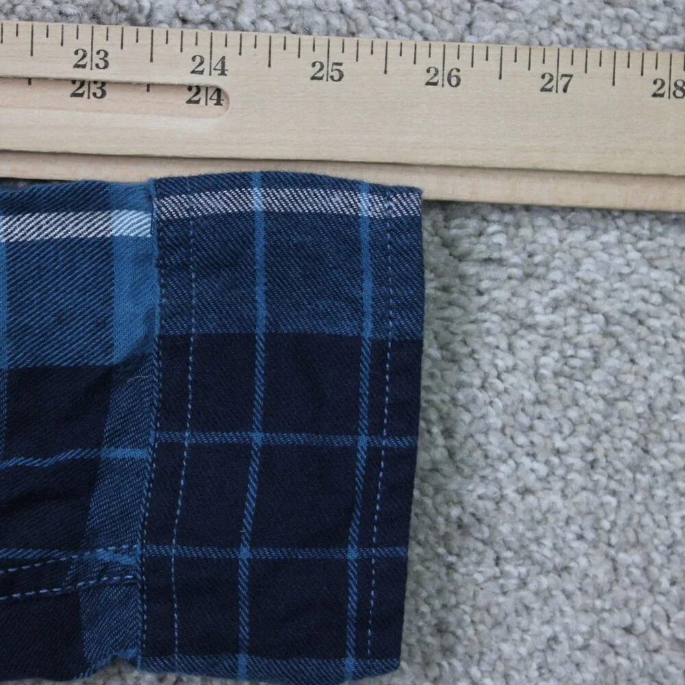 J. Crew Shirt NWT Mens Medium Blue Plaid Flannel‎ 100% Cotton Long Sleeve Button